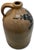 Great Mid 1800s Antique American 2 Galllon Stoneware Jug With Bold Artiscally Hand Decorated Navy Blue Flower Design For Sale - Image 11 of 18