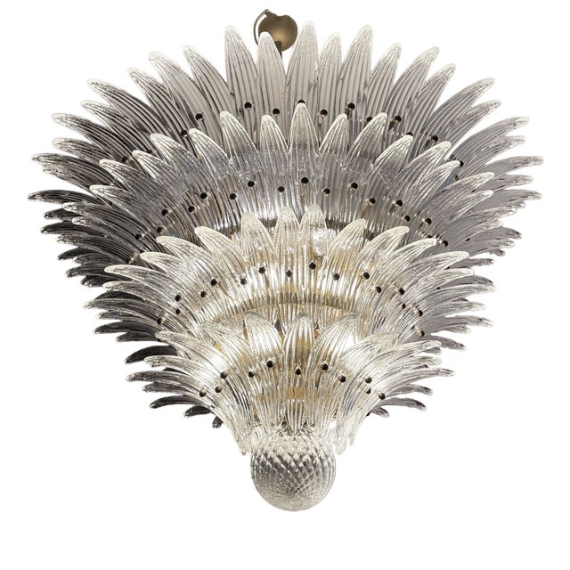 Palmette Chandelier in Clear Glass, 1990s For Sale