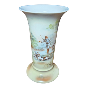Early 1900's Royal Bayreuth, Hunting Scene Bud Vase.