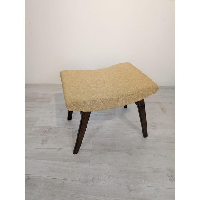 Vintage Pouf in Fabric and Wood, 1960s For Sale - Image 6 of 12