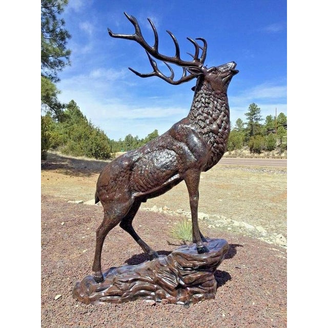 Gold Stag Sculpture in Bronzed Aluminium For Sale - Image 8 of 9