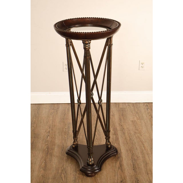 Late 20th Century Regency Style Pair Of Mahogany Pedestal Plant Stands For Sale - Image 15 of 18