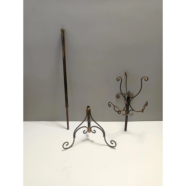 1960s Brass Iron Hat and Coat Rack attributed to Meazza, Italy, 1960s For Sale - Image 5 of 15