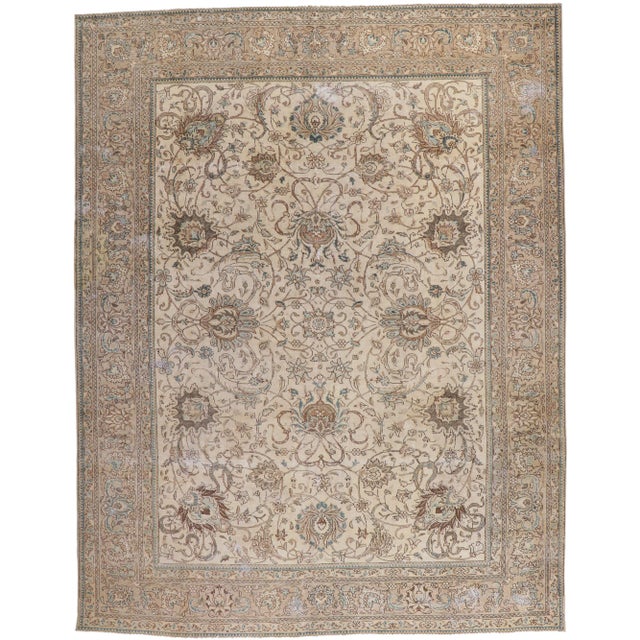 Vintage Persian Tabriz Rug - 09'11 X 12'09 For Sale - Image 9 of 9