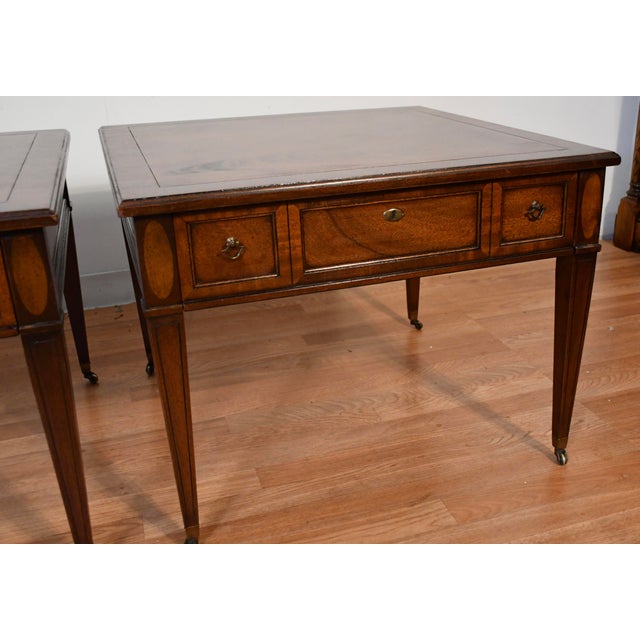 1930s 1930s Pair of Brandt English Regency Mahogany Side Tables / End Tables For Sale - Image 5 of 16