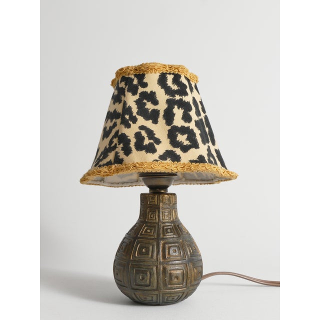Geometrical Pattern Relief Zoca Table Lamp by Sonja Katzin for Nilsjohan, Sweden, 1950s For Sale - Image 6 of 16