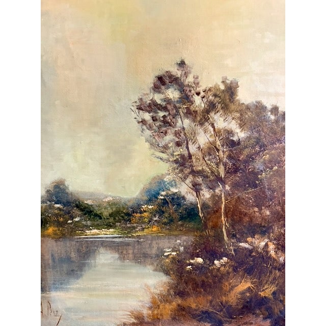 A. Penn. (American, 19th/20th Century). Impressionist Landscape. Oil on Canvas. Signed Lower Left A. Penn. A vintage...