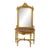 Luxury French Louis XV Console Table & Mirror Set – Ornate Gold Leaf Entryway Furniture With Marble Top For Sale