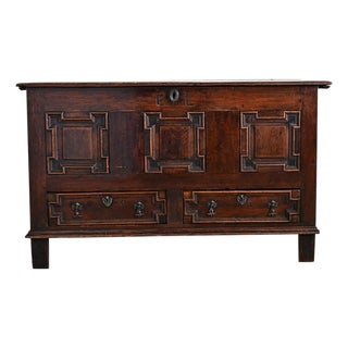 English 18th Century Oak Mule Chest For Sale