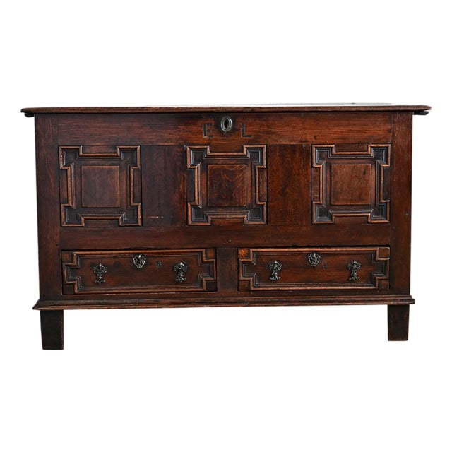 English 18th Century Oak Mule Chest For Sale