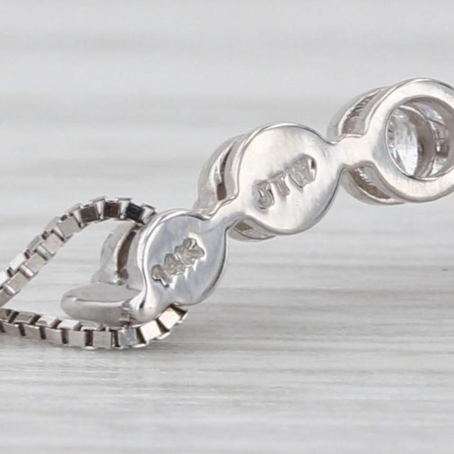 0.50ctw Graduated Diamond Journey Pendant Necklace 14k White Gold 18" Box Chain For Sale In Greensboro - Image 6 of 6