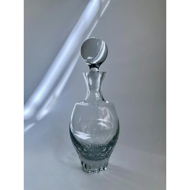 Mid-Century Modern Mid 20th Century Krosno Clear Crystal Decanter With Ball Stopper For Sale - Image 3 of 13