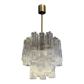 Contemporary Murano Glass “Tronchi” Chandelier Burnished Metal Frame by Simoeng For Sale