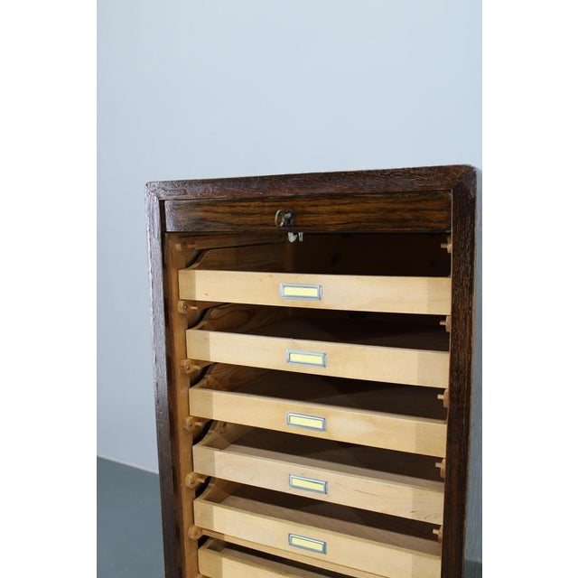 Tambour Office Wooden Cabinet, 1950s For Sale - Image 9 of 18