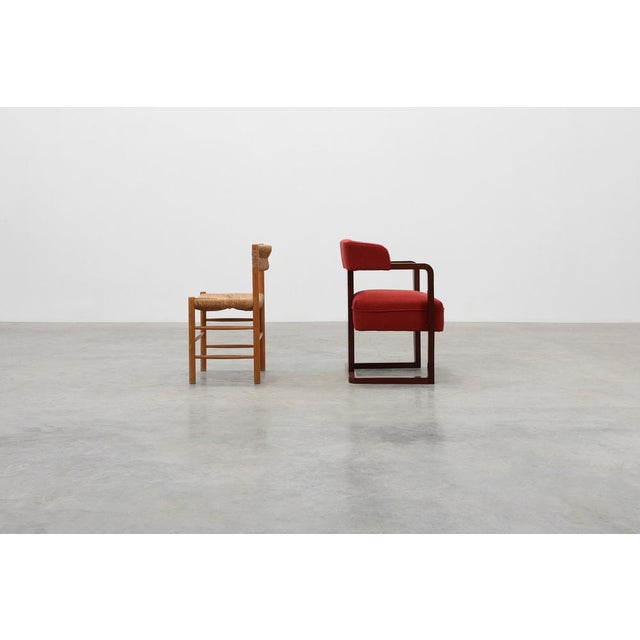 1920s Art Deco Red Chair, Belgium, 1920 For Sale - Image 5 of 14