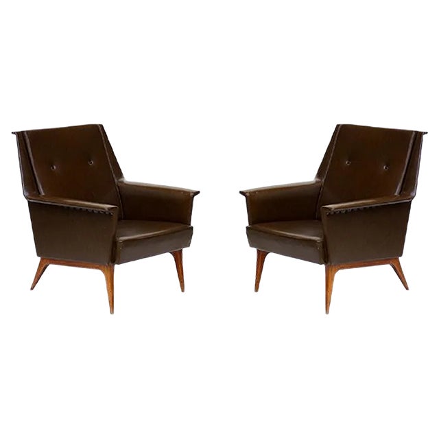 Set of Mid-Century Italian Lounge Chairs from Anonima Castelli For Sale