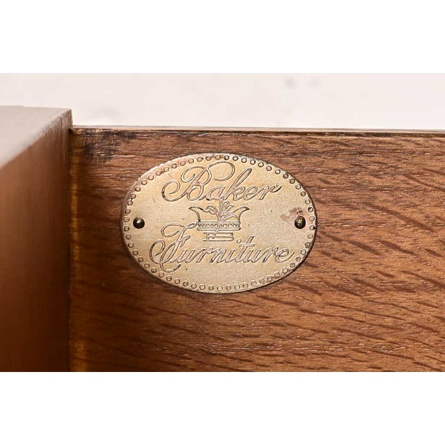 Wood Baker Furniture French Empire Cherry Wood Triple Dresser or Credenza, Newly Refinished For Sale - Image 7 of 11
