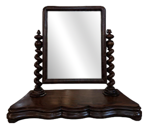 Antique Victorian Flamed Mahogany Barley Twist Dressing Table Mirror