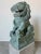 Abstract Pair of Large Vintage Chinese Green Soapstone Foo Dog Guardian Sculptures For Sale - Image 3 of 12