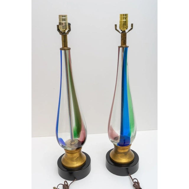 Seguso Murano Marbro Lamps- A Pair For Sale In West Palm - Image 6 of 9