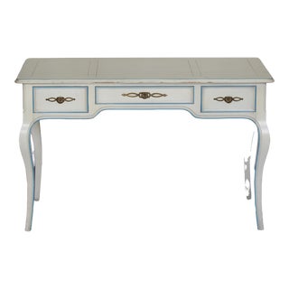 Vintage French Provincial Cream Desk of Three Drawers For Sale