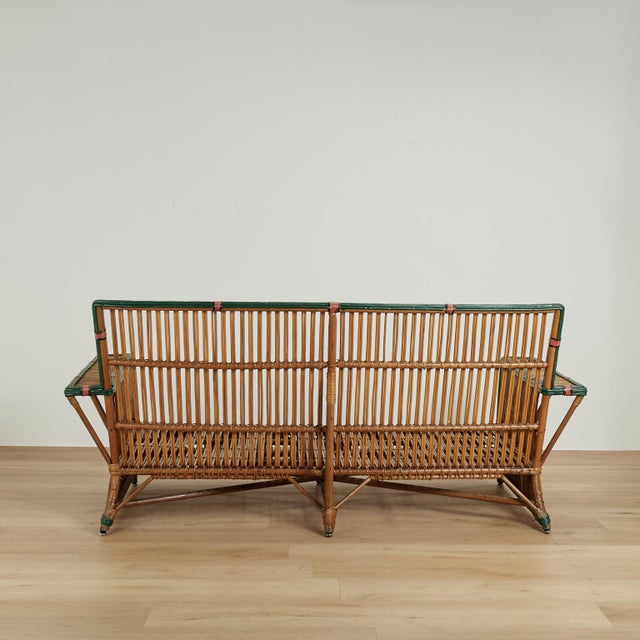 Wood Four Piece Suite of Art Deco Rattan Porch Furniture For Sale - Image 7 of 18