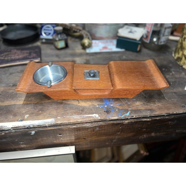 Wood Mid Century Danish Ashtray Caddy For Sale - Image 7 of 7