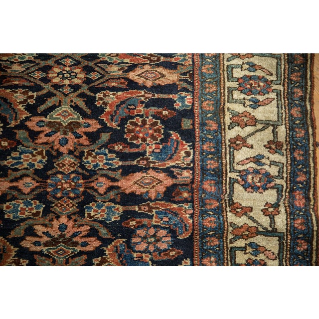 1920s Antique Persian Bijar Herati Wool Rug Runner For Sale - Image 10 of 12