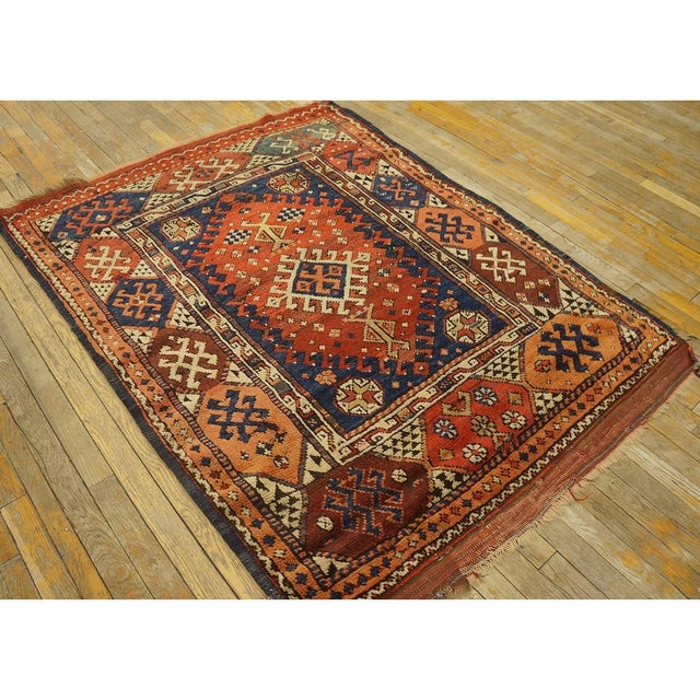 Tribal 1870s Antique Red Medallion Tribal Konya Turkish Square Scatter Size Wool Rug For Sale - Image 3 of 10