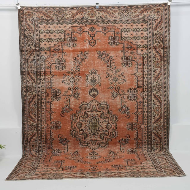 Vintage Hand-Knotted area rug is a semi-antique vintage area rug. The '70s Eastern region of Anatolian's unique rug is...