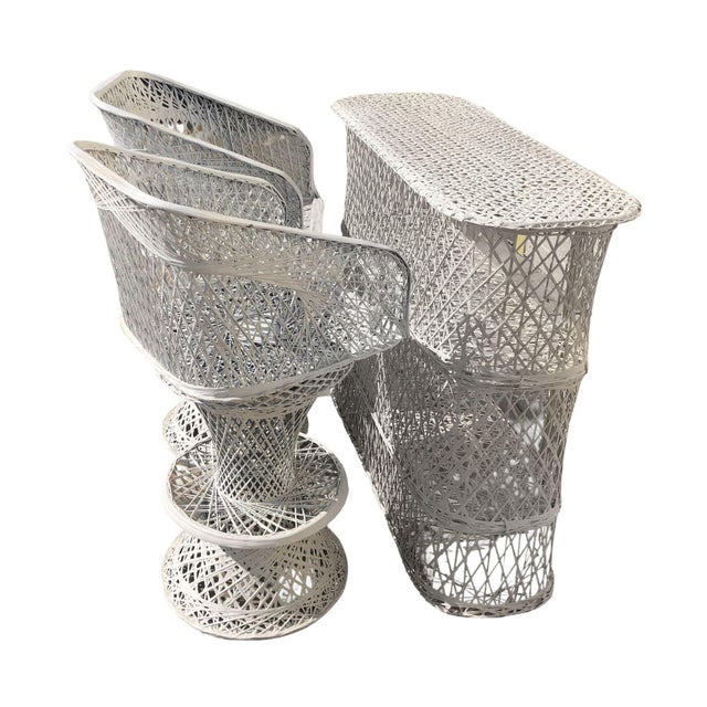 Mid-Century Modern Mid Century Spun Fiberglass Barstool and Dry Bar Set by Woodard For Sale - Image 3 of 15