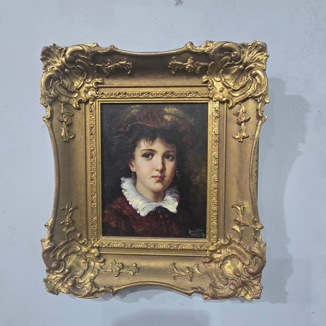 Jonny Gaston, Maria Jose Hernandez, 1974, Oil Painting on Board, Framed For Sale - Image 6 of 8