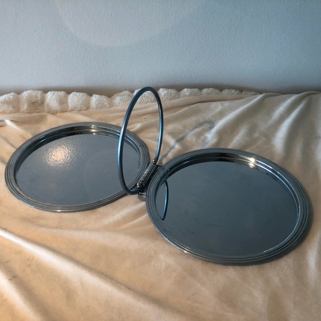 Mid-Century Electroplated Dual Foldable Portable Trays For Sale In San Diego - Image 6 of 6