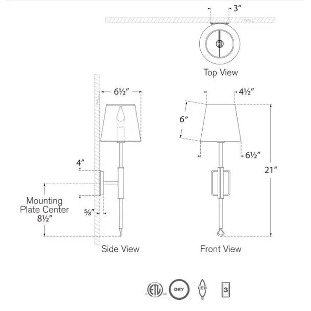 Transitional Amber Lewis for Visual Comfort Signature Griffin Tail Sconce in Bronze and Chocolate Leather with Linen Shade For Sale - Image 3 of 3