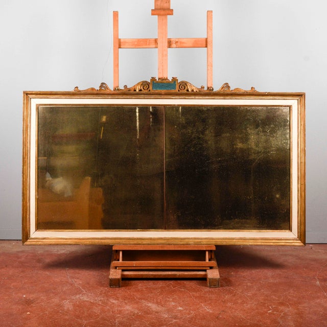 Antique Lacquered Mirror with Mercury Glass For Sale - Image 12 of 18