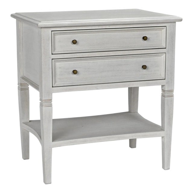 NOIR Oxford 2-Drawer Side Table, White Wash For Sale
