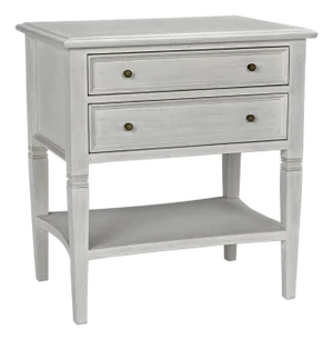 NOIR Oxford 2-Drawer Side Table, White Wash