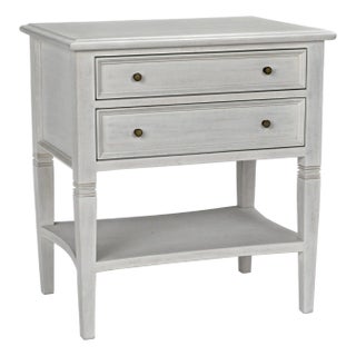 Oxford 2-Drawer Side Table, White Wash For Sale