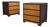 Modern, Nightstands or Bedside Tables, Stained Wood, Brass, Usa, 21st C. For Sale
