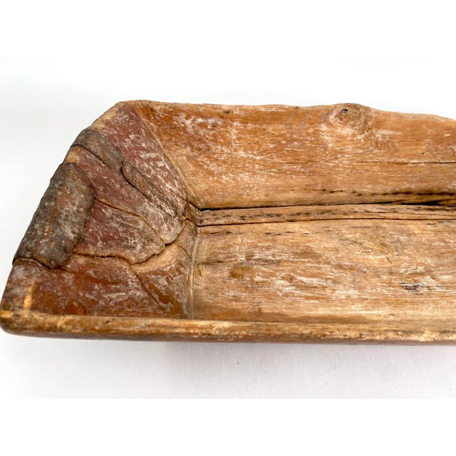 Rustic Turkish Wood Dough Bowl For Sale - Image 4 of 12