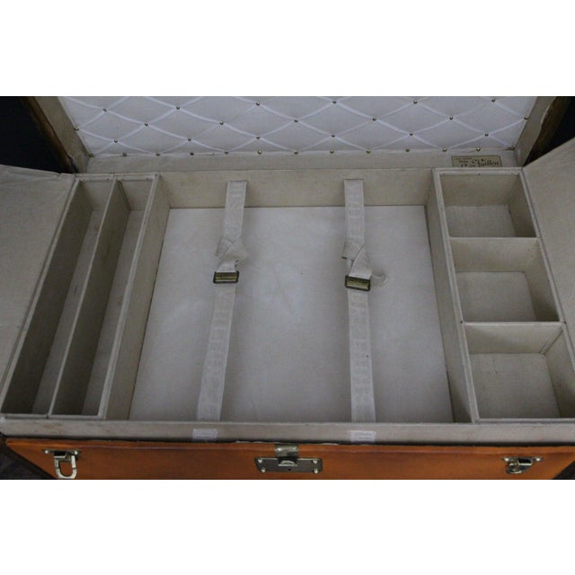 Antique Cabin Trunk in Orange Canvas from Louis Vuitton, 1900s For Sale - Image 17 of 18