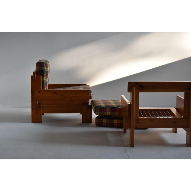 Mid-Century Modern Pine Armchairs attributed to Ignoto, 1970s, Set of 2 For Sale - Image 3 of 8