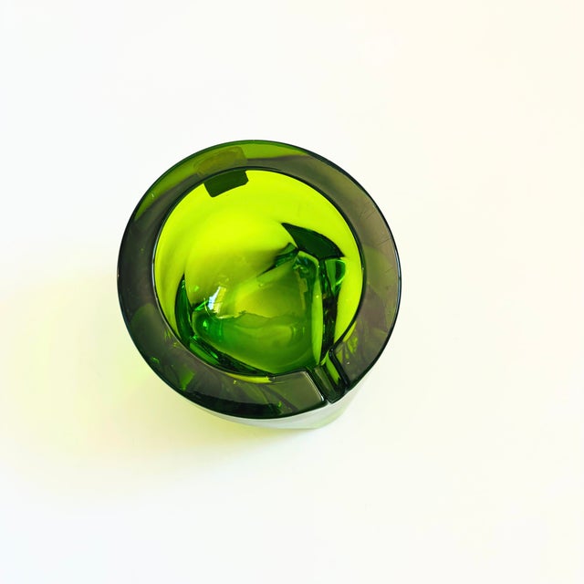 Viking Glass Company MCM Green Viking Glass Ashtray For Sale - Image 4 of 11