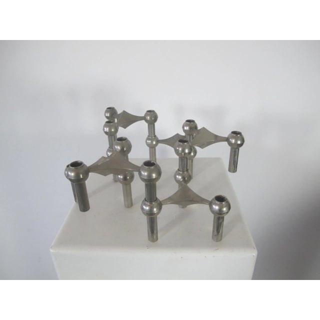 Mid-Century Modern Space Age Sculptural Candle Holders from Nagel, Set of 6 For Sale - Image 3 of 4