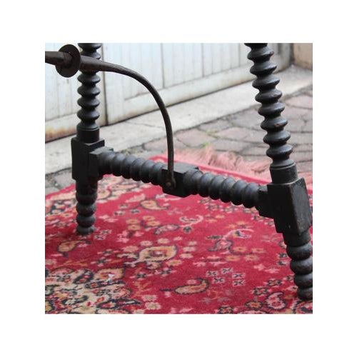 Wood Antique French Spool Table, 1700s For Sale - Image 7 of 12