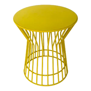 Round Side or End Table in Yellow Platner Style