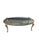 A striking Hollywood Regency coffee table attributed to P.E. Guerin, featuring an elegant oval glass top supported by four...