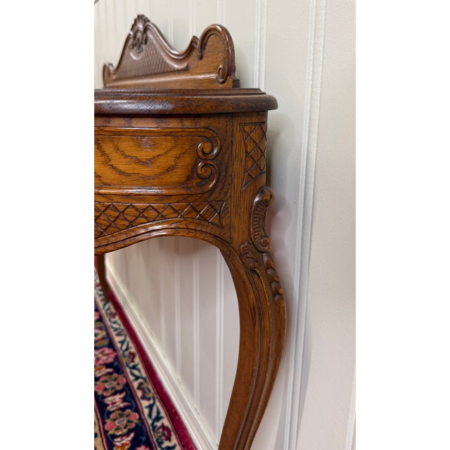 Antique French Oak Louis XV Style Entry Console or Hall Table With Drawer c.1930 For Sale - Image 17 of 18
