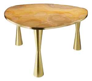 Onyx and Brass Satellite Dining Table by Atelier Terrai