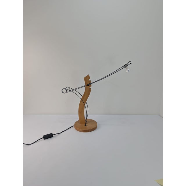 Vintage Table Lamp in Plywood For Sale - Image 9 of 9